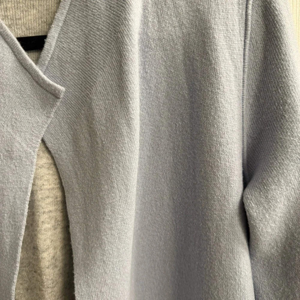 LOFT Reversible Blue & Gray Wool Blend Sweater Jacket Cardigan Coatigan Sz S - Picture 5 of 9